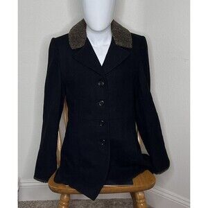 Jo-D Vintage Wool Coat Womens Black Size 12‎